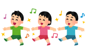 行進する子供のイラスト