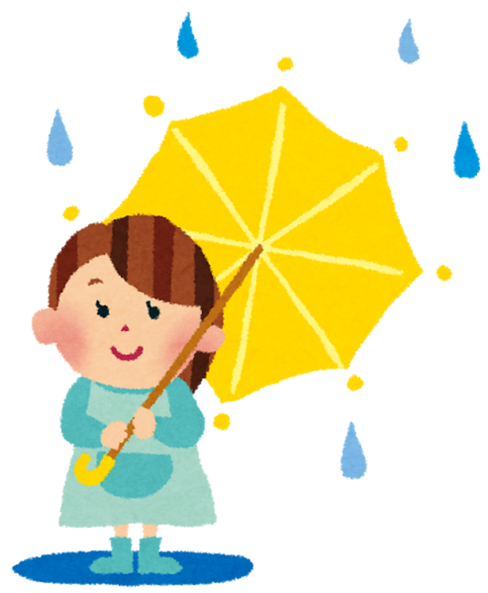 梅雨の女の子のイラスト